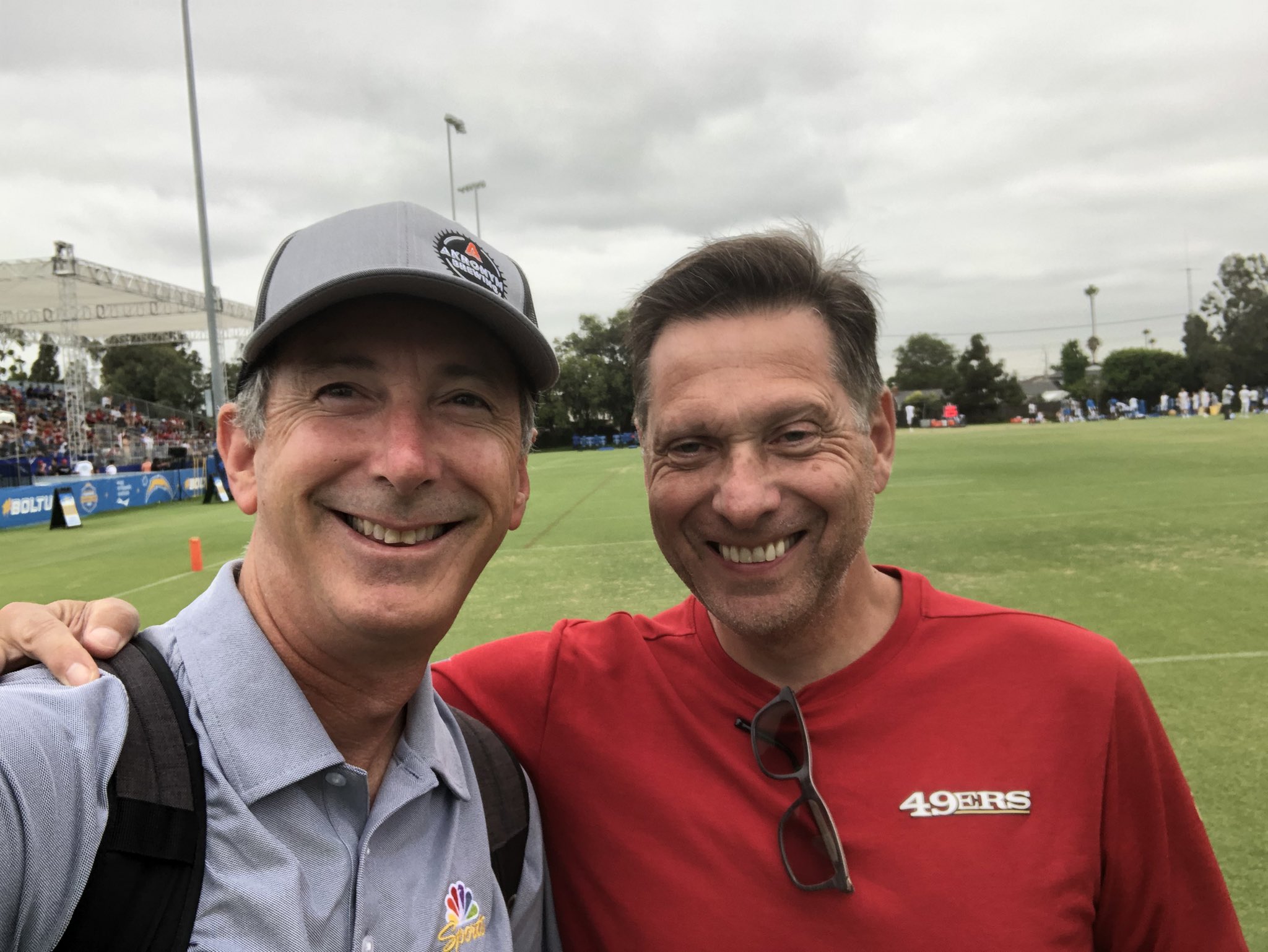 Matt Maiocco on X: 'Getting ready for Day 2 of #49ers-Chargers practices  with Greg Papa.  / X