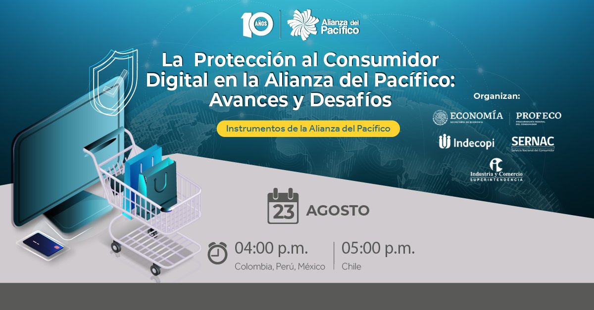 sicsuper's tweet photo. El próximo 23 de agosto, la @sicsuper te invita a participar en el conversatorio 'La Protección al Consumidor Digital en la @A_delPacifico: Avances y Desafíos'

Registrate➡️ https://t.co/spx09epO4u
Conoce el programa➡️ https://t.co/CWoQZrR9Mj 
Hora: ⏰4 p.m. https://t.co/WfrbpUeKox
