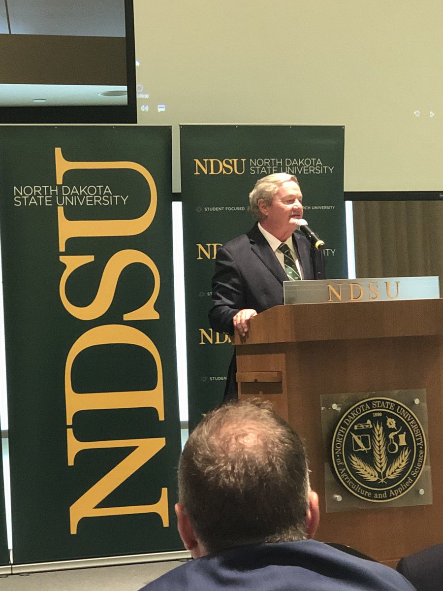 Former North Dakota Gov. Jack Dalrymple thanks those in attendance for the renaming ceremony for the NDSU greenhouse as the Jack Dalrymple Greenhouse Complex.