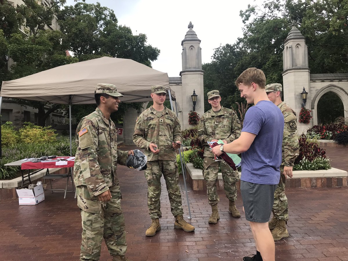 Stop by the sample gates today and tomorrow from 1:30-3:30pm  to learn more about all the opportunities Army ROTC has to offer during your time in IU and after. #indianauniversity Bison Strong 🔴⚪️