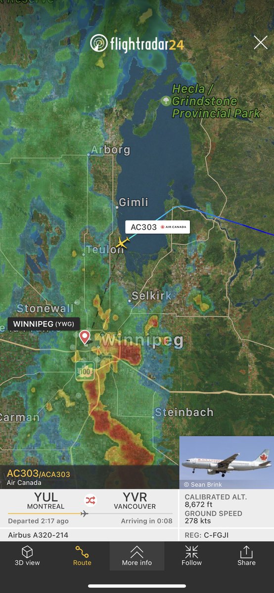 TomPodolec's tweet photo. 🔀 DIVERSION
Air Canada #AC303 from Montreal to Vancouver diverting to Winnipeg. Experiencing radio/comms issues.
https://t.co/rmFlTVtb0Z https://t.co/ctIV6pOC5O