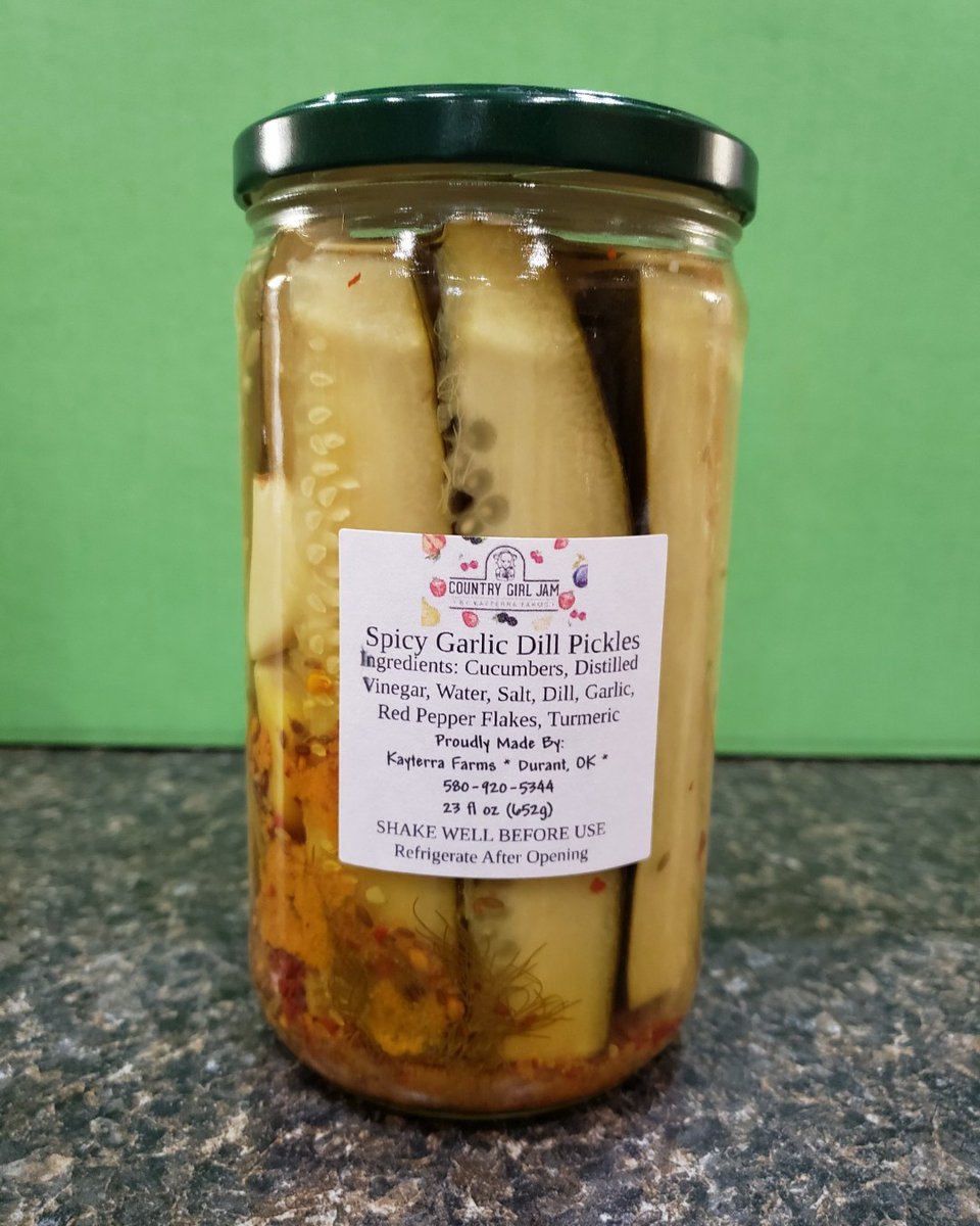 Our_Favorite_Pl's tweet photo. At #OurFavoritePlace we are excited to let you know that we have #CountryGirlJam's Spicy Garlic Dill Pickles again! So if you've been waiting for these delicious dill's stop in today. Don't forget we're open 10am-8pm on Friday's! 
#ShopLocal #EufaulaLake https://t.co/yRo41RC1Bb