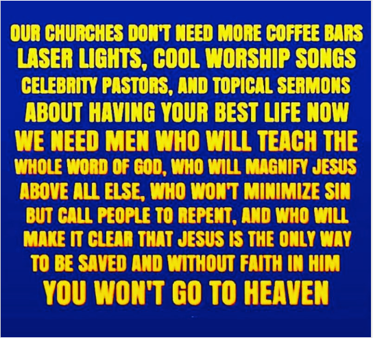 LarryDevine's tweet photo. Our Churches Do NOT Need!!!
#TeachTheWordOfGod
#MagnifyJesus https://t.co/TFCY8DW28j