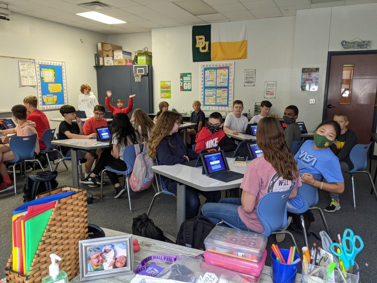 SBUDeuce's tweet photo. Tried something new today to excite the kiddos... It couldn't have gone any better! I didn't sleep much last night trying to put it together for the first time, but @crowdpurr trivia was worth the time and effort, even for my class with only 1 student here, today! #ourWHY https://t.co/6MpJTp4SVz