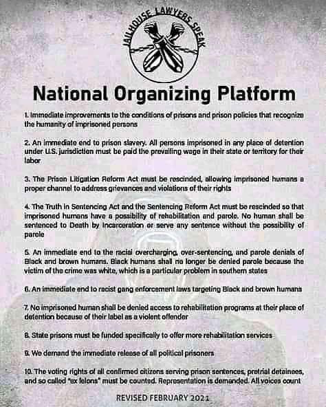 Jailhouse Lawyers Speak organizing platform...

Visit iamweubuntu.com to be added to our mailing list
 #prisonershumanrights