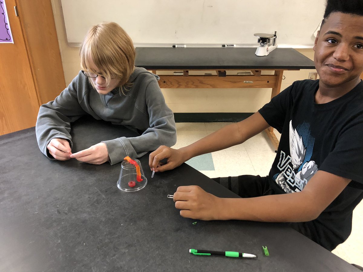 RRichardson001's tweet photo. Trial and error. Students are saving Fred and figuring out how to use a triple beam balance. #TheStJamesWay https://t.co/vQ8jj5XooM