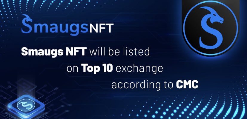 A Little birdie told me @smaugsnft  will be listed on Top 10 exchange according to <a href="/CoinMarketCap/">CoinMarketCap</a> 👀

They also got Smaugs Battle ready to go live by the end of this month!

I’m gonna be loading up a bag of $SMG here 💰

💬 t.me/smaugscommunity