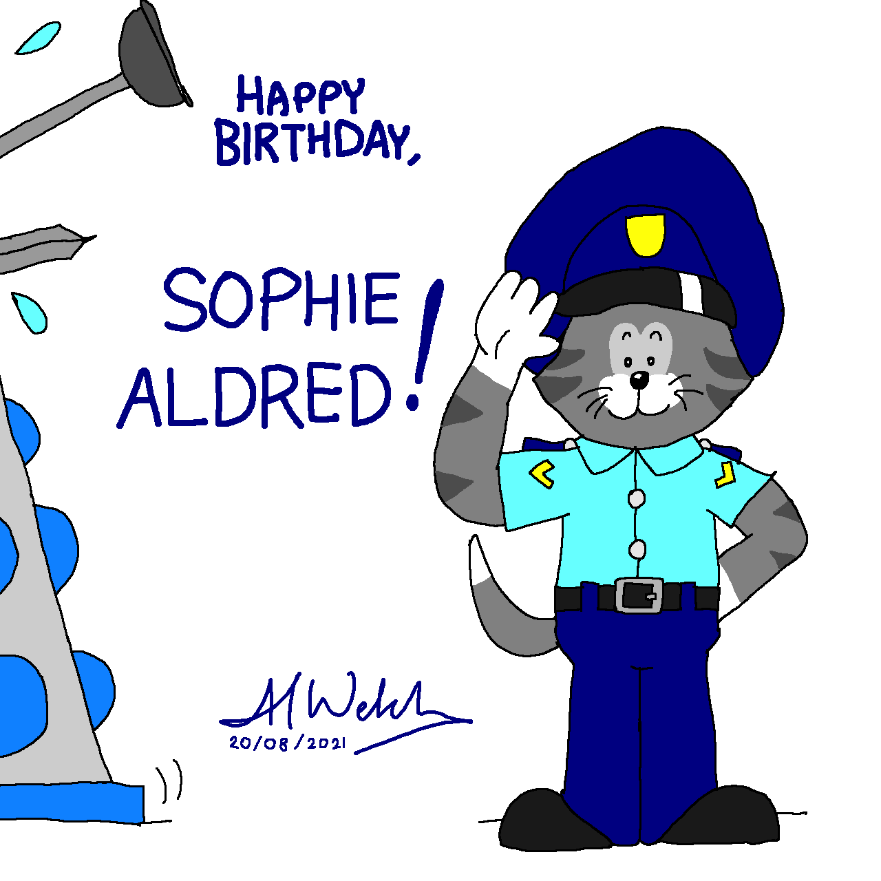  Here comes Sergeant Stripes, wishing his voice actress, a very happy birthday! - Al. 
