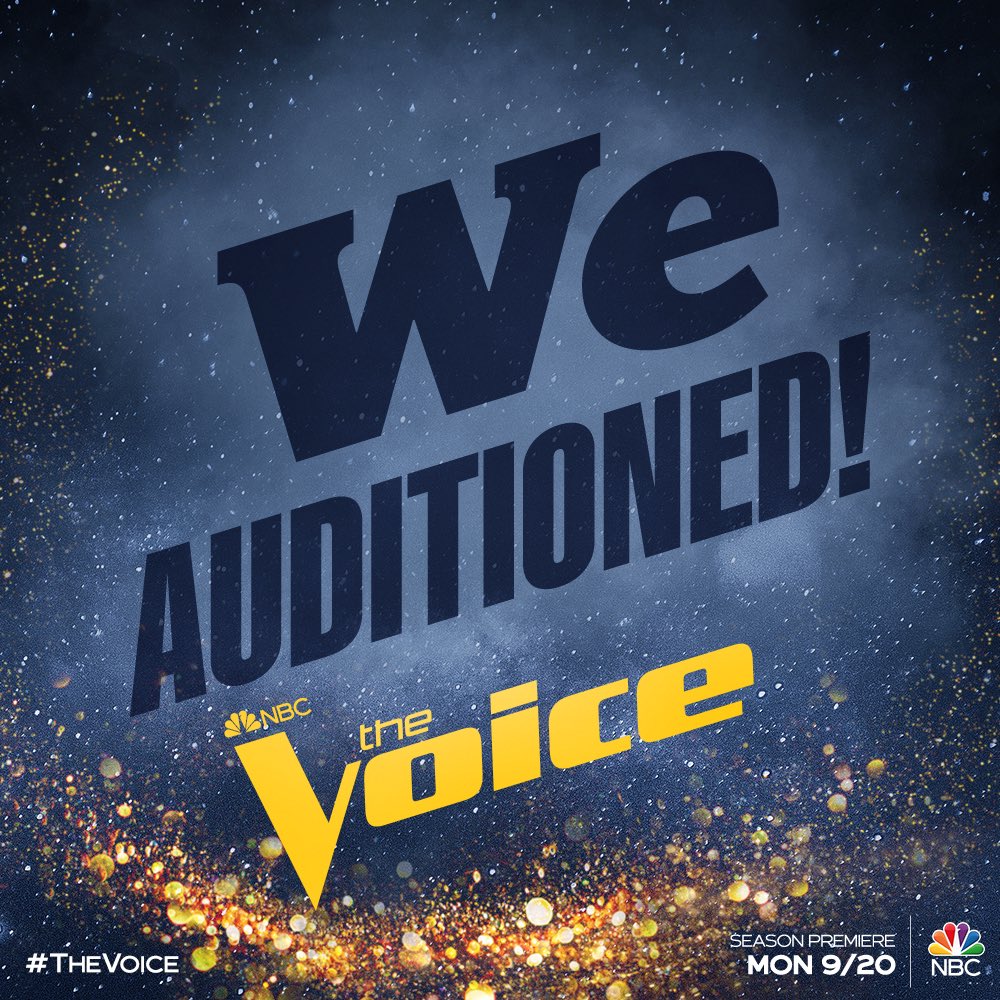 KCK3_MUSIC's tweet photo. SURPRISE!!!! It's been so hard to keep this secret, but now we can tell you. WE AUDITIONED FOR @NBCTheVoice! Who's ready for the season premiere on September 20? 🙌  #TheVoice #Season21 #TeamAriana #TeamKelly #TeamJohn #TeamBlake https://t.co/SpOInl5Tmc