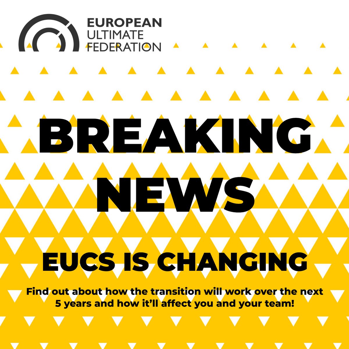 EUF_Ultimate's tweet image. Do you remember a few months ago when we called for a Transition Taskforce to help us plan a better Club Series? Well, we started it!
It is time to evolve the European Ultimate Club Series structure.

You can find the first article here: ultimatefederation.eu/posts/eucs-are…