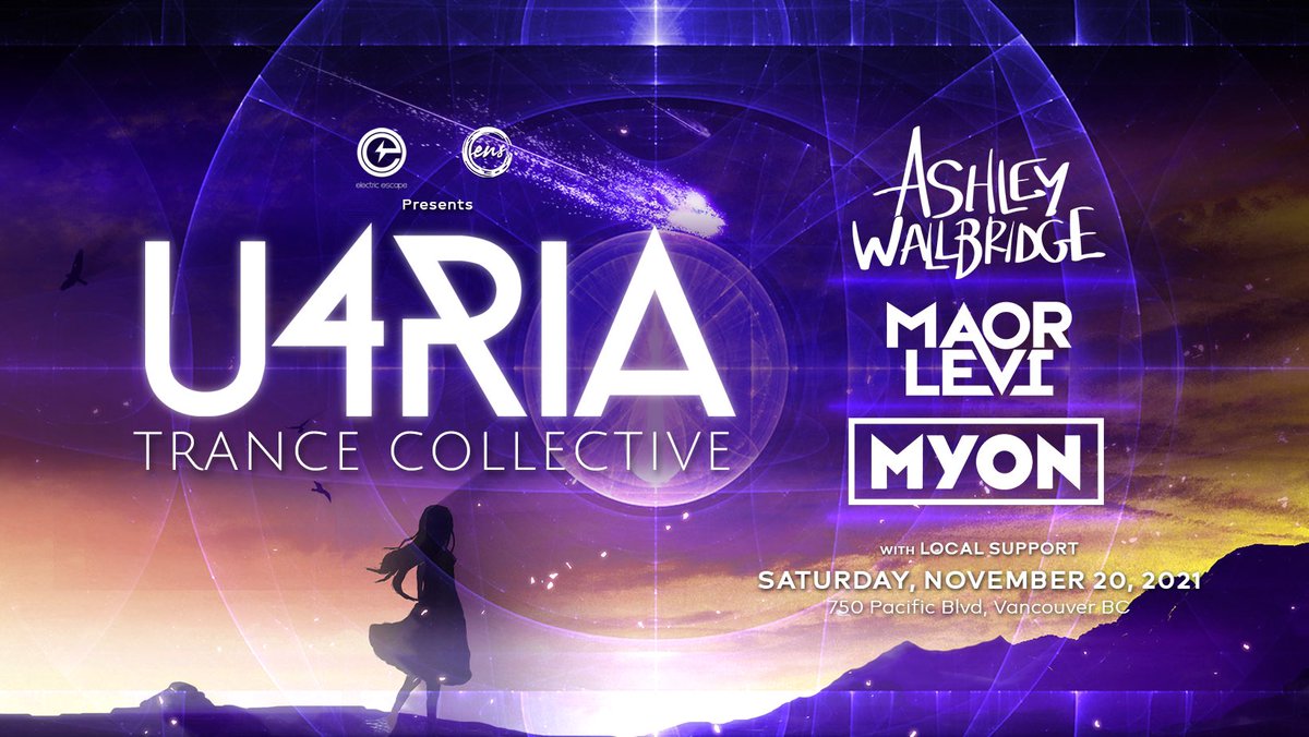 We are excited to announce with <a href="/EEscapeCanada/">Electric Escape</a> our 2nd installment of #U4RIA with <a href="/AshleyWallbridg/">Ashley Wallbridge</a> <a href="/REALMAORLEVI/">Maor Levi</a> <a href="/MyonMuzik/">Myon</a> on Saturday Nov 20 - Details at ensovancouver.com