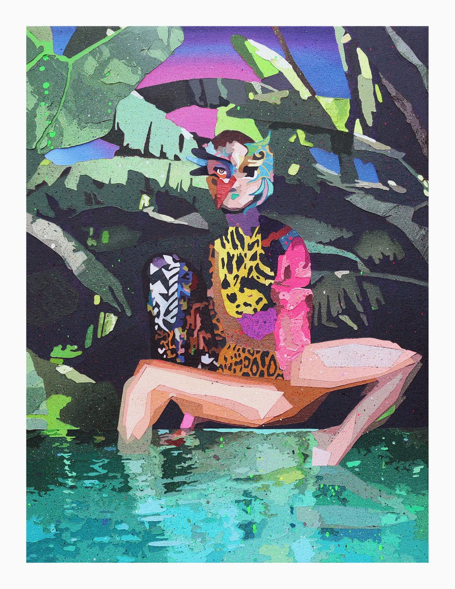 jaygazley's tweet photo. In Two (Bather), Acrylic, oil and spray paint on canvas, 24 x 18, 2021. #bather #intwo #oilpainting #acrylicpainting #spraypaintart #impasto #thickpaint #contemporarypainting #figurativeart #figurativepainting #portraitpainting #contemporaryart #landscapepainting #canadianart https://t.co/94RjeZqIUm