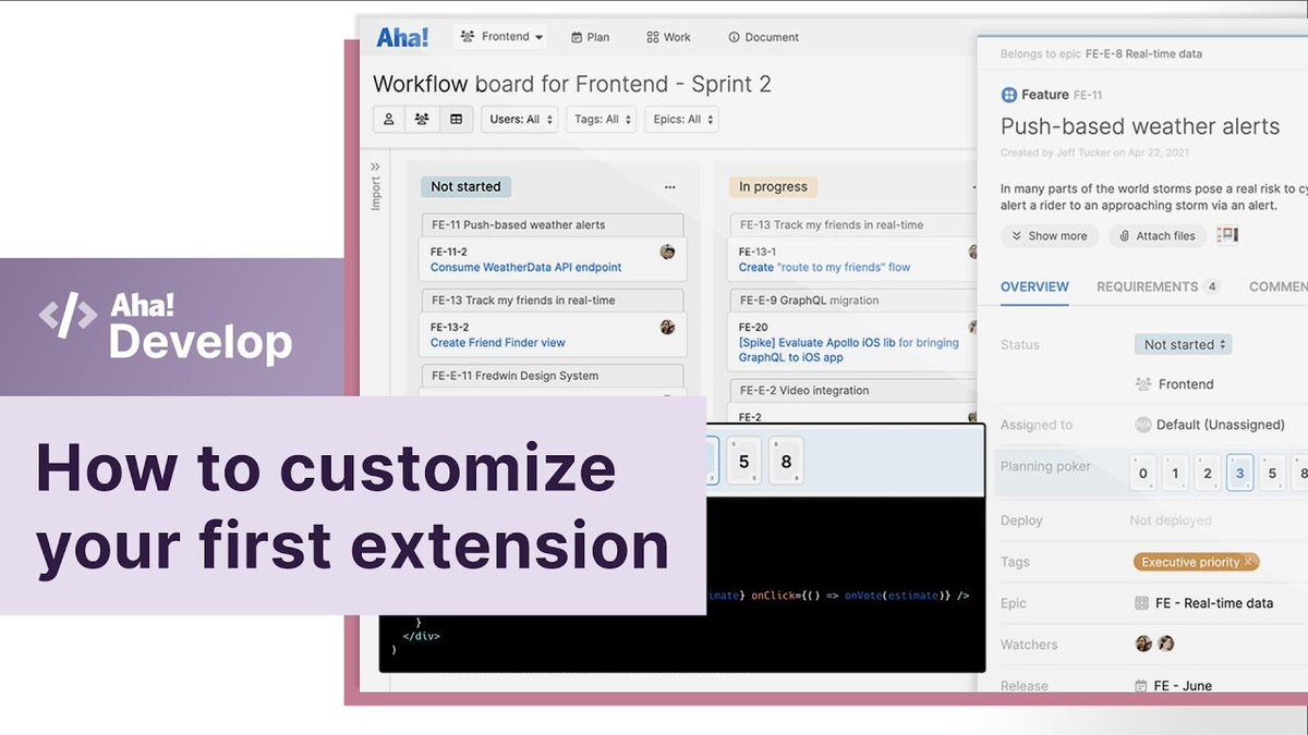 aha_io's tweet image. Work the way you want to work. Build your own extensions in Aha! Develop to radically customize the workflow for your development team. Sign up today to get started: bit.ly/2Ve0c4V