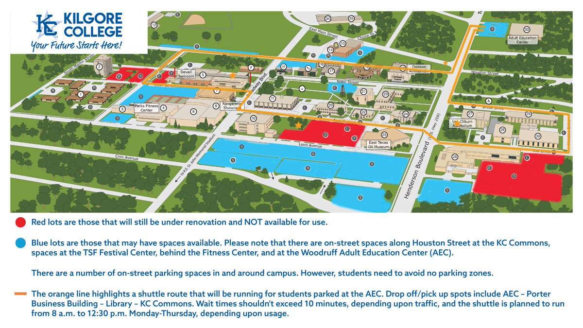 Trine University Campus Map Twitter-এ Kilgorecollege: "Renovations Are Taking Place In The Following  Parking Lots On The Kilgore Campus: • Whitten Applied Technology Center •  Lot Between Oil Museum & Engineering/Science Bldg. • Devall Student Center •