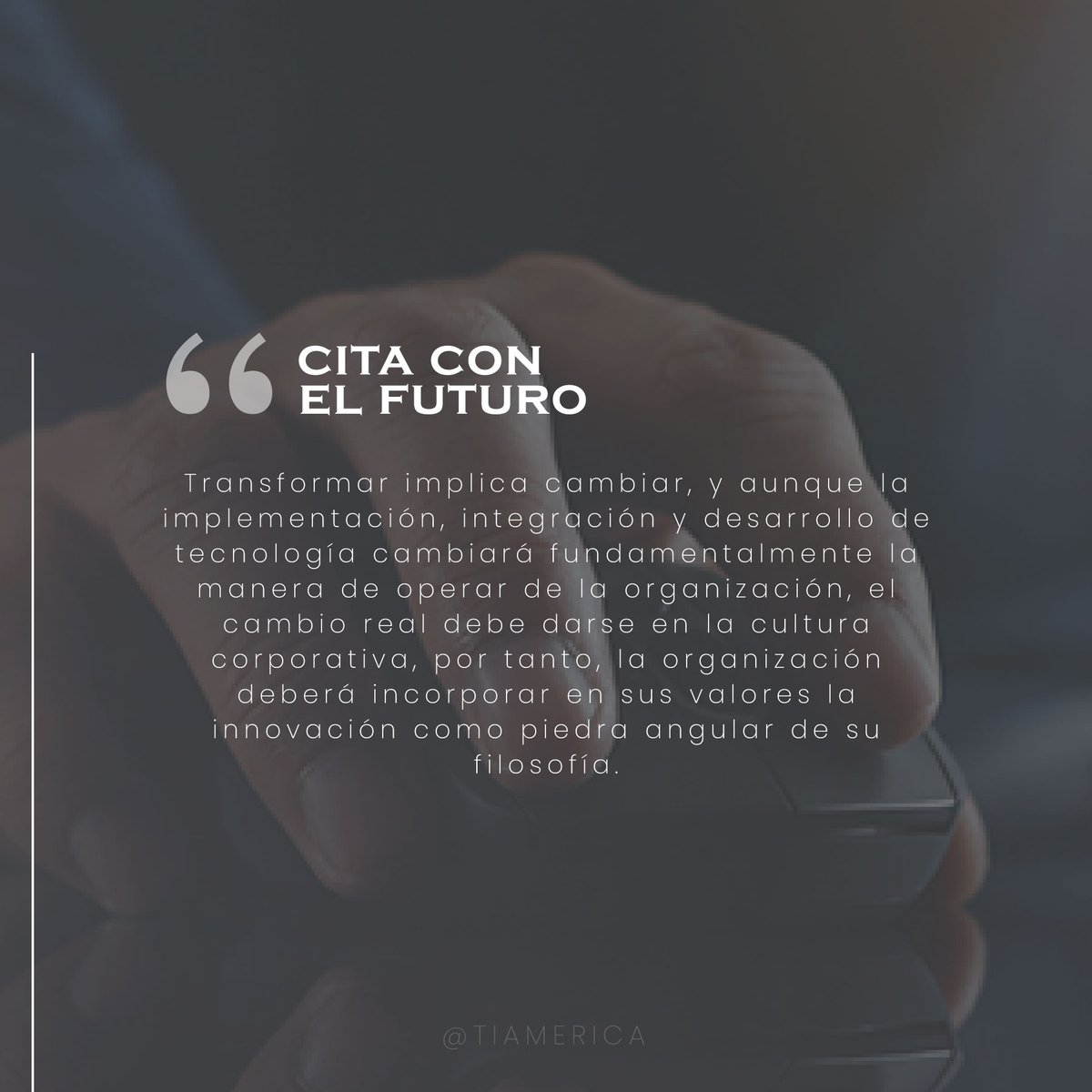 OrtizFarelas's tweet photo. La digitalización no consiste sólo en usar las tecnologías adecuadas, sino también en conocer sus beneficios y adaptar los procesos comerciales.

En TI America contamos con expertos en asesoramiento, conocimientos técnicos y soluciones orientadas a nuestros clientes. https://t.co/NKpjHZS2xt