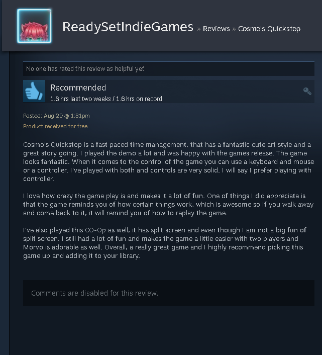 ReadySetIG's tweet photo. Remember that if you have played #CosmosQuickstop by @BigSirGames leave a review for the game, or for any game that you play. If you can't purchase a game always #wishlist. The reviews and wishlist help. When in doubt wish list it out #indiegames #indiegame @WolfieeLore https://t.co/LY0fX7u0ta