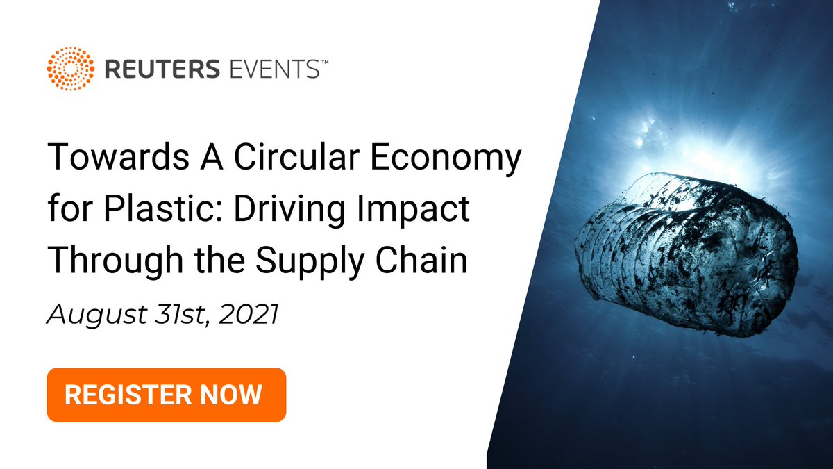 📢 Another upcoming webinar! The #circulareconomy is key to reducing plastic’s impact, and #supplychains have a big role to play. Join us on August 31st as we discuss ideas for advancing a circular economy for #plastic. 💡 <a href="/REvents_SustBiz/">Reuters Events Sustainable Business</a>

Register here: bit.ly/3k4ruUg