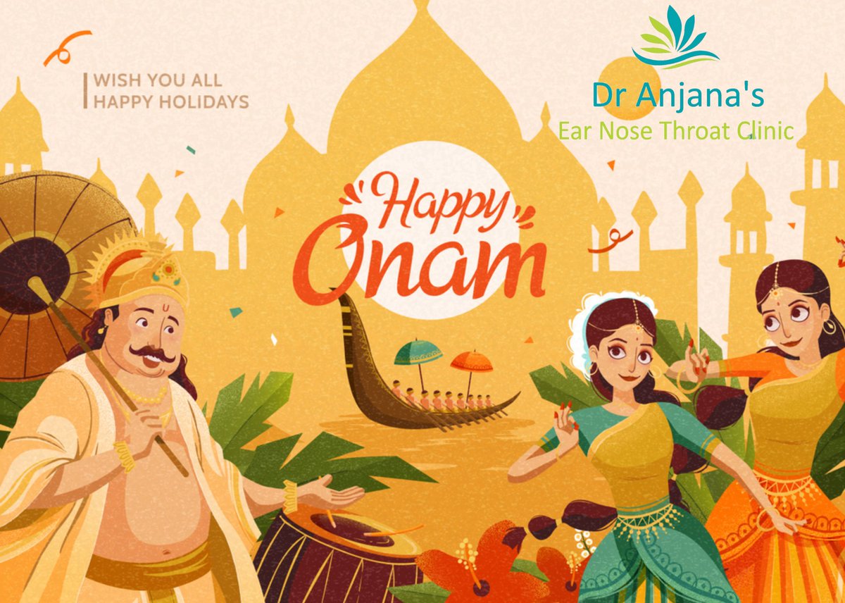 HealthyEarNoseT's tweet photo. May this festival usher in happiness and prosperity for you and your loved ones! Stay happy Stay healthy! #HappyOnam2021 
#HealthyEarNoseThroat #Celebrate #dranjana #dranjanaent #BetterHearing #Onashamshakal https://t.co/WItiswIX19