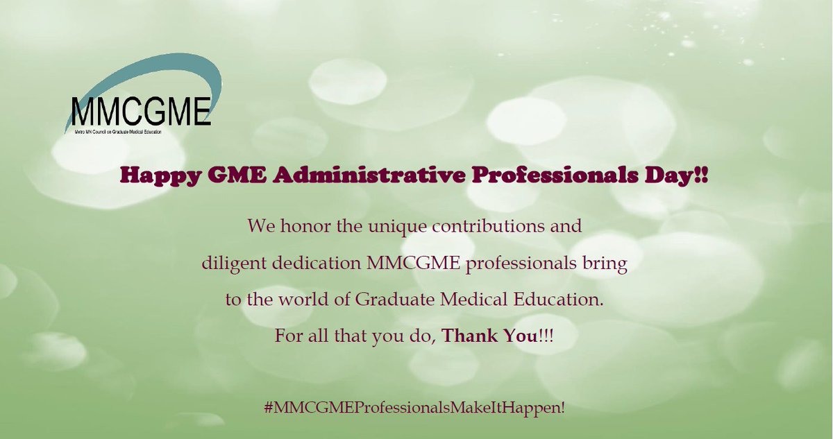 Happy GME Administrative Day!!!