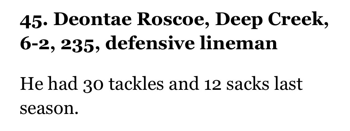 DeepCreekFB's tweet photo. Congratulations to @0kay_Tony @DeontaeRoscoe @59Walt @56Nolan  on making the top 50 list https://t.co/pUNIL2mt5i