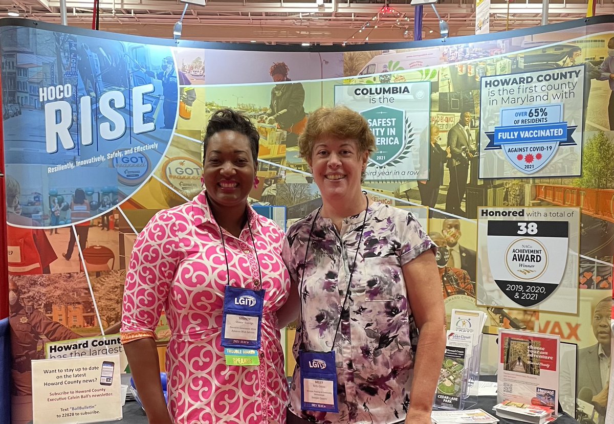 Our Director got to catch up with Shonte’ Eldridge of Amazon Web Services at MACO Conference today! Loved seeing our work together on the 2021 HoCo Rise collaborative highlighted at the Howard County booth!
