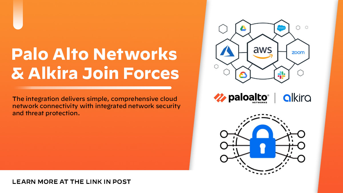 PaloAltoNtwks's tweet photo. Say goodbye to time-consuming, complex, and expensive solutions. Get enterprise-grade, multi-cloud security delivered as a service with @alkiranet Cloud Services Exchange and Palo Alto Networks Next-Generation Firewalls. See how it works: https://t.co/x6i67X8Oew #SecuredByPANW https://t.co/qgR1B7iiEZ