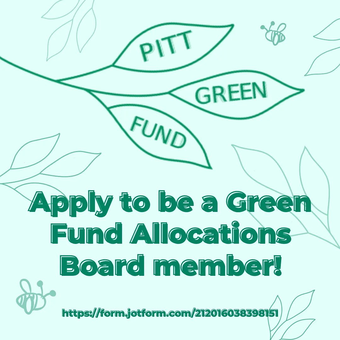 Apply to be a part of the Green Fund Allocations Board and make a difference on campus! form.jotform.com/212016038398151