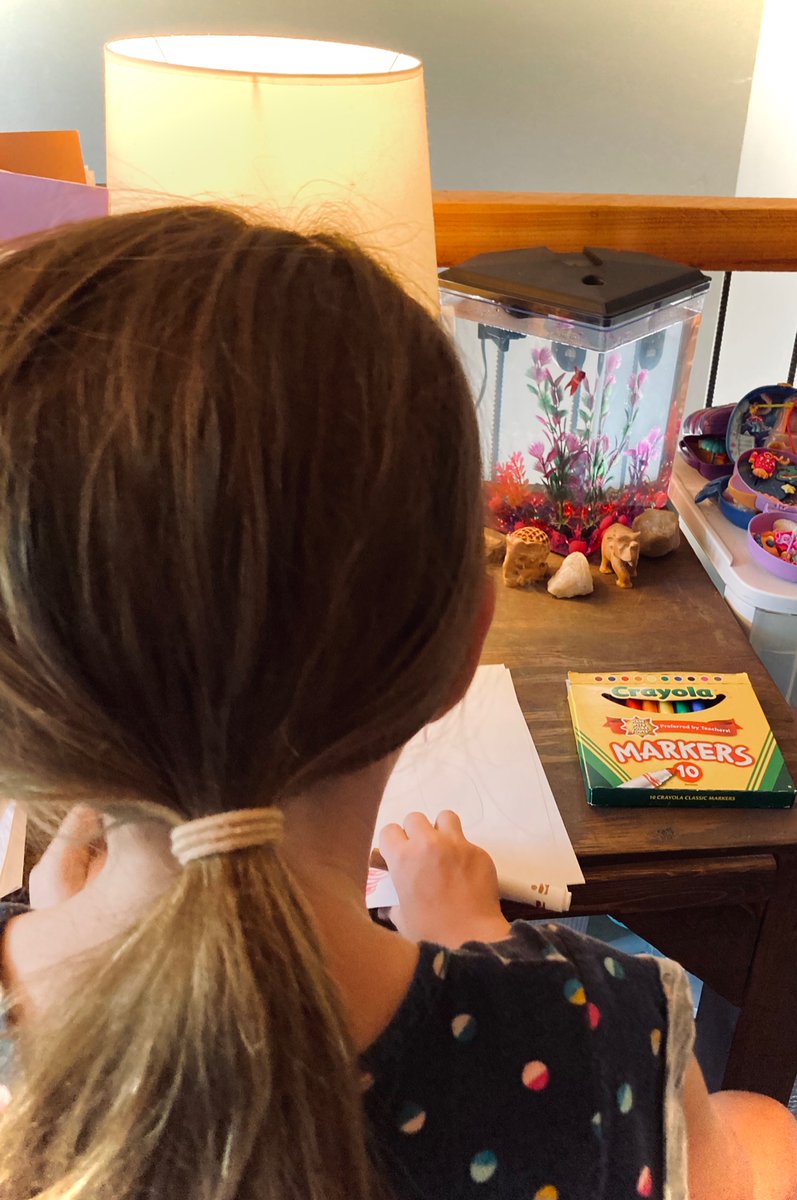 AmandaHuneke's tweet photo. Meet Nemo, my daughter’s first pet fish, who seems to love life at the art table as much as his owner. 😊
#Pets https://t.co/12SGzarCb4