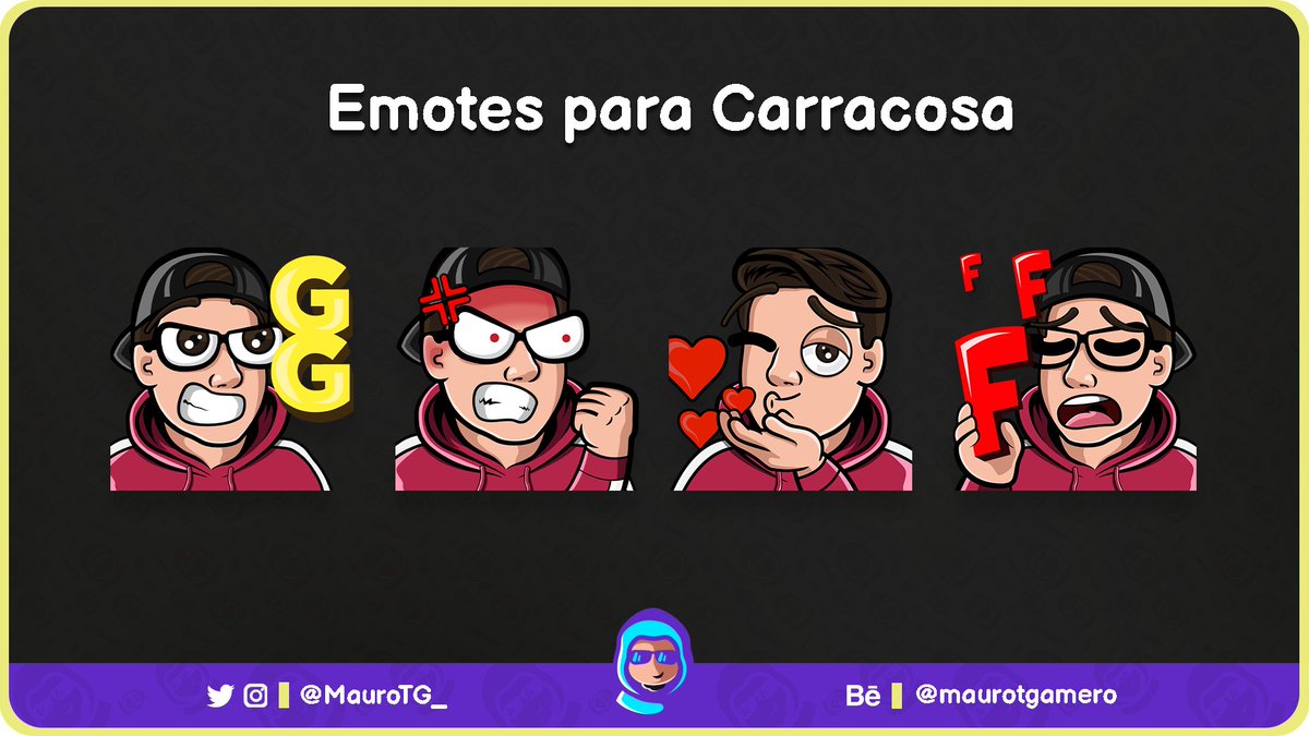 Mi trabajo más reciente, unos nos emotes para @carrascoosaa!! 
Dejen su❤️ y RT que siempre ayudan!