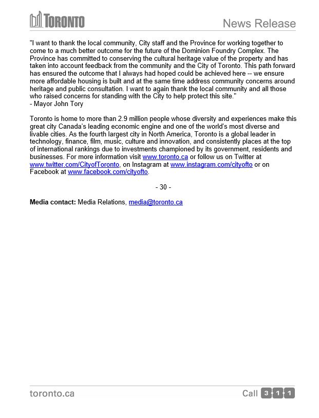 cityoftoronto's tweet image. City of Toronto and Province of Ontario reach agreement on Foundry heritage site.
News release: toronto.ca/news/city-of-t…