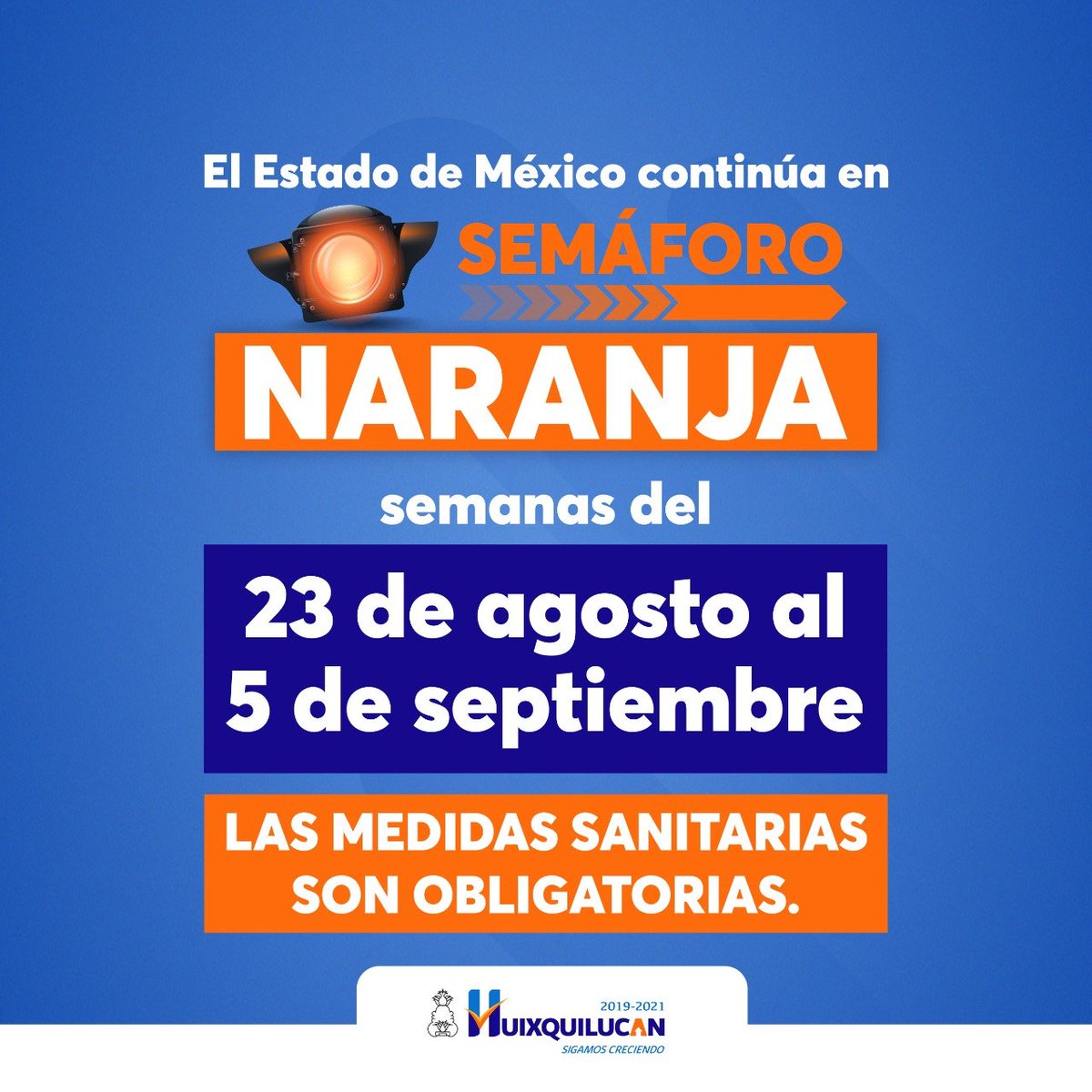 Enrique Vargas Del Villar (@enriquevargasdv) on Twitter photo El Gobierno <a href="/Edomex/">Gobierno del Estado de México</a> anuncia que seguiremos en semáforo naranja y se hace mención de que se está trabajando para un regreso seguro a clases.
Les reitero la importancia de usar cubrebocas el cual es obligatorio en #Huixquilucan así como medidas sanitarias.
#PrevenirSalvaVidas El Gobierno <a href="/Edomex/">Gobierno del Estado de México</a> anuncia que seguiremos en semáforo naranja y se hace mención de que se está trabajando para un regreso seguro a clases.
Les reitero la importancia de usar cubrebocas el cual es obligatorio en #Huixquilucan así como medidas sanitarias.
#PrevenirSalvaVidas