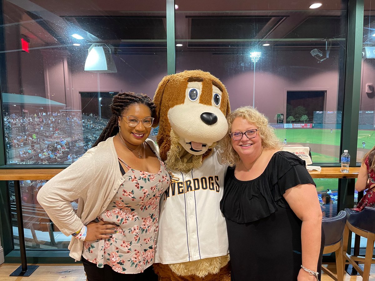 ChasChamber's tweet photo. We were thrilled to have Jaimee and Barbara, two of our newest team members, as well as others represent us last night @ChasRiverDogs to celebrate with the @BloodConnection 🥳👍😁#chaschamber #memberappreciation #chsregion #chasriverdogs #bloodconnection https://t.co/DXe3wDSkOI