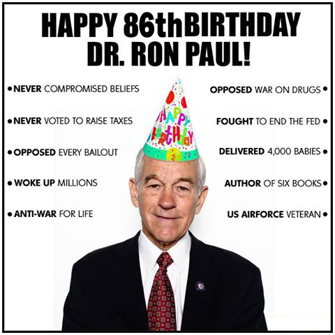 Happy birthday to the GOAT, the only good politician, the happy warrior, the man himself 

Ron Paul 