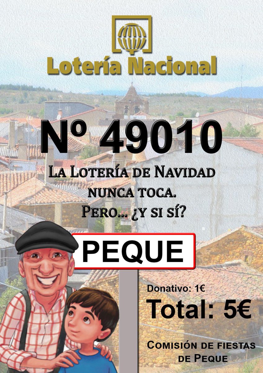 PequeCarballeda's tweet photo. La Lotería de Navidad nunca toca pero… ¿Y si sí? 💸💸 

¡No te quedes sin tu participación! 🎟

Con su compra, contribuyes con 1€ a las Fiestas de Peque 202…?? 🤪

A la venta en:
 
🔸Bar Zapatero
🔹Tienda de Julito
🔸Cafetería K90
🔹Bar San Martino (Mombuey) https://t.co/K9zPYbJosm