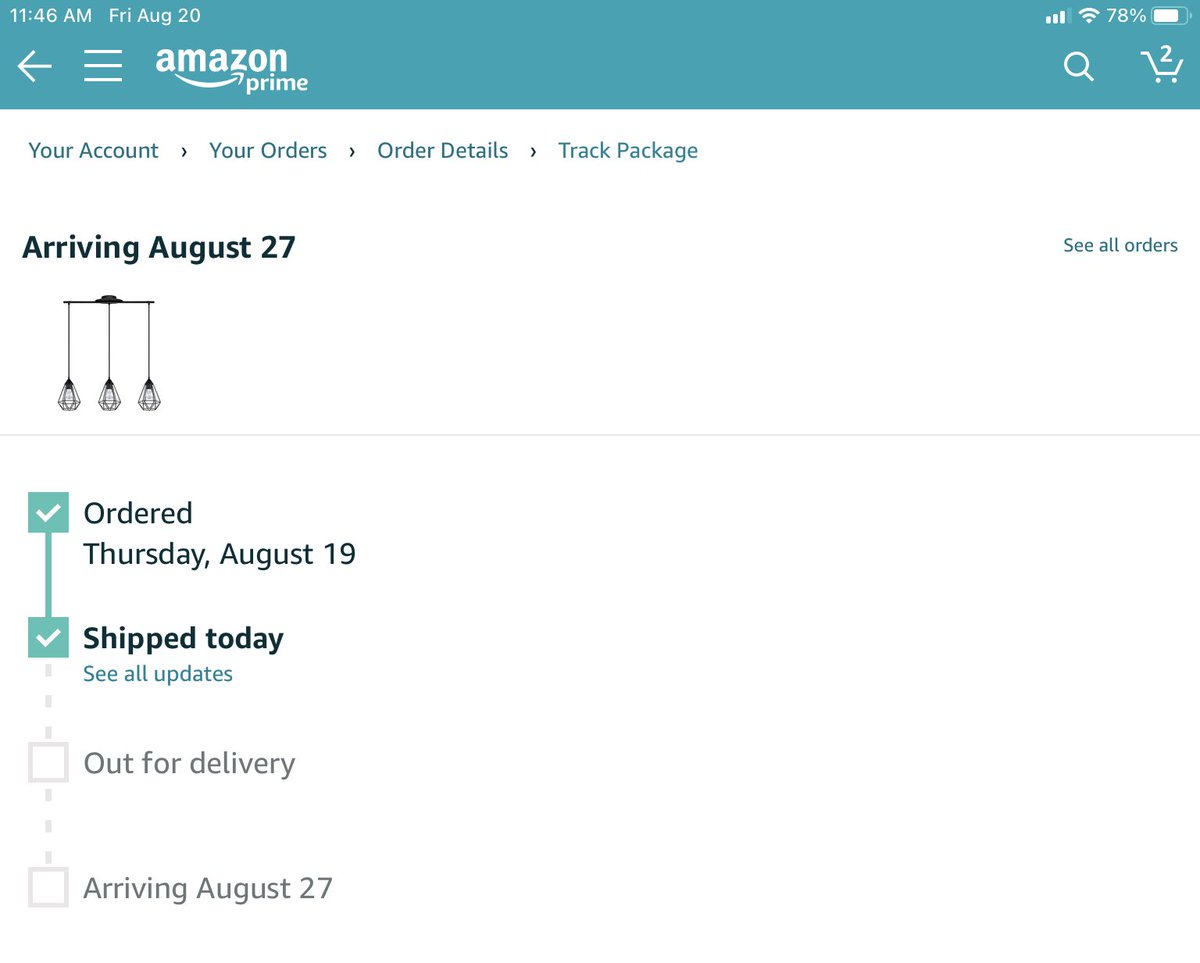 Aaaaannnd…here we go again with unbelievably terrible #amazonprime service from <a href="/Amazon/">Amazon</a>. Clearly stated the 25th for delivery upon ordering. Now ships for delivery on the 27th. No message, no apology, just typical bait and switch.