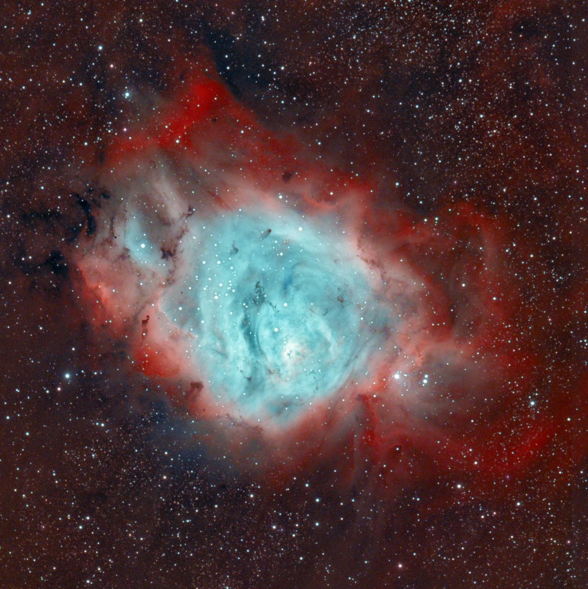 Dos versiones de M8, la Nebulosa de la Laguna por parte de <a href="/JeronimoPuerto/">Jerónimo Puerto</a> 
Izquierda 30 tomas de 300"
Derecha 29 tomas de 600" y filtro Optolong L-extreme
¿Cual os gusta más?
Equipo usado
🔭 Esprit 100 ED
🔭montura Azeq6 pro
📷Zwo Asi 533MC