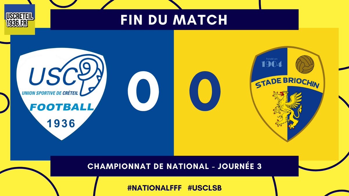 uscreteil1936's tweet photo. ⚽ LIVE #USCLSB
FT | C'est terminé à Créteil.
Encore un 0-0 à Duvauchelle. En supériorité numérique, les Béliers n'ont pas su faire la différence.
#NationalFFF #FFFTV #AllezLesBéliers https://t.co/OrbWDjgTUb