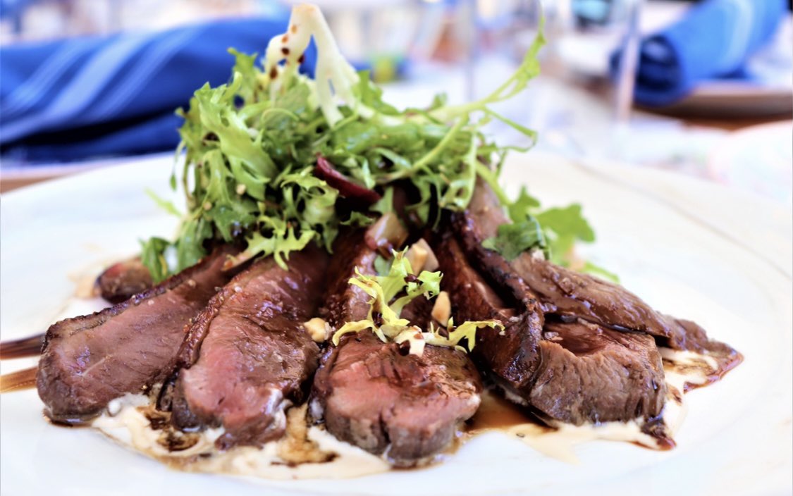 Honey-Glazed Duck Breast, roasted red peppers, matchstick frites, aioli ajo blanco, red grapes, marcona almonds, saba, arugula. 
LeSudChicago.com

#lesudroscoevillage #mediterraneanfood #honeyglazedduck