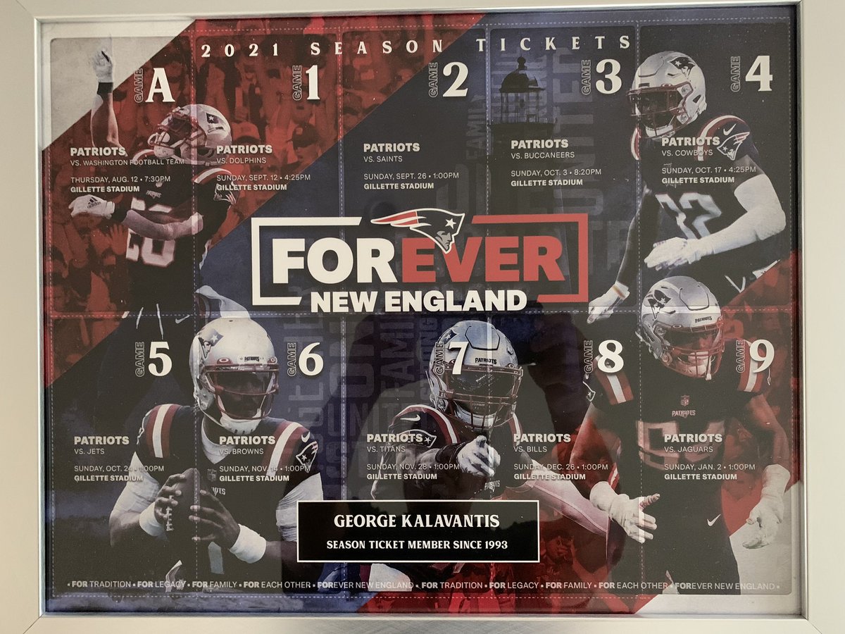 Thank you @Patriots #ForeverNewEngland #ProudPatriotsMember #FoxboroForever