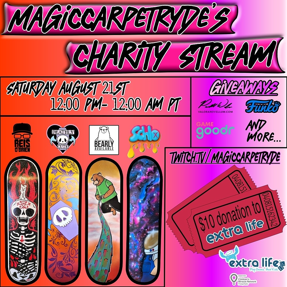 Don't forget all.. tomorrow is the day. Charity stream for <a href="/ExtraLife4Kids/">Extra Life</a> let's shatter our goal like we did in April. Love you all! Lets do this! #changekidshealth more info and giveaway prizes will be shown later today #muchlove