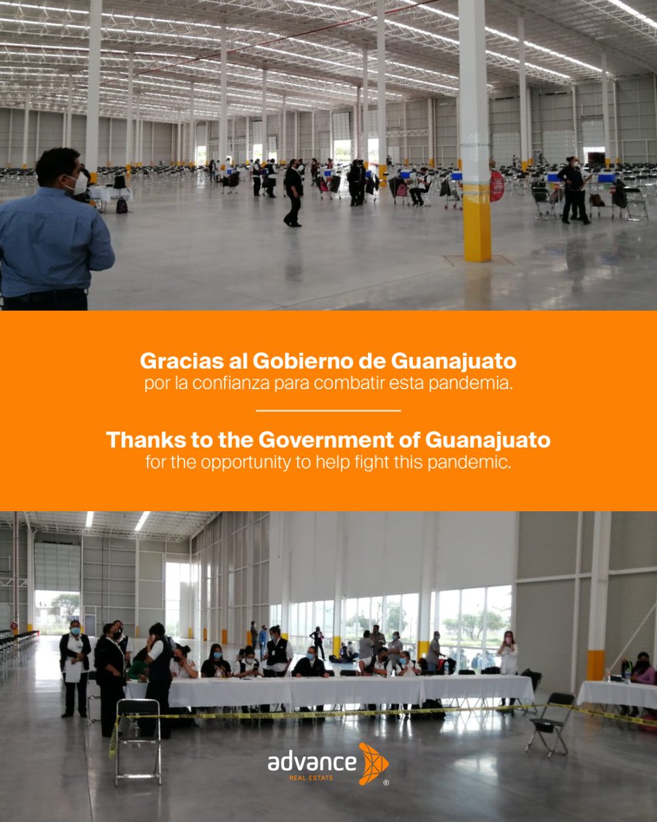 advance_re's tweet photo. El pasado 11 de Agosto tuvimos el honor de que Advance Puerto Interior fuera sede del macrocentro de vacunación aplicando las 10,000 dosis. Agradecemos al gobierno de Guanajuato y a Guanajuato Puerto Interior por la oportunidad de apoyar a nuestro país a combatir esta pandemia. https://t.co/HB1CyX4sYc
