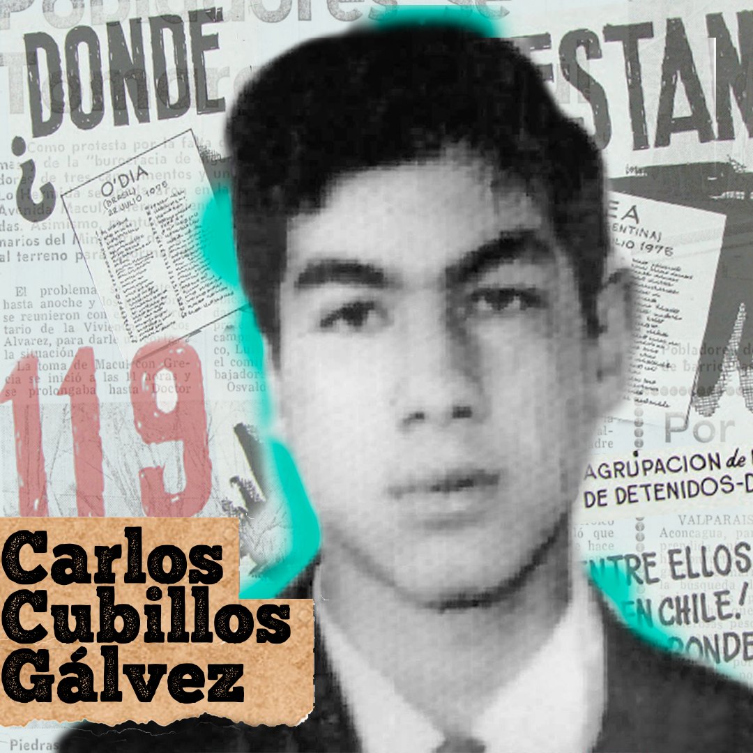 casa_memoria's tweet photo. 119/111 Carlos Luis Cubillos Gálvez, detenido 04 de Junio 1974

Porque sus memorias viven en quienes luchan por una vida más justa y digna, rendimos homenaje a las 119 personas víctimas de la Operación Colombo

#119memorias
#justiciaverdadnoalaimpunidad https://t.co/rJdqZwxk1J