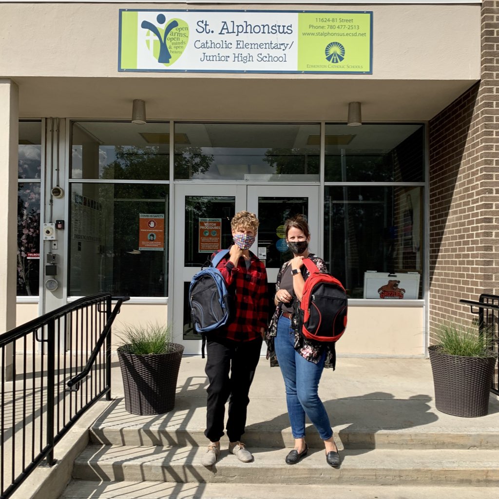 JanisIrwin's tweet photo. Love visiting my friends at St. Alphonsus in Parkdale and St. Teresa in Boyle Street. School started early for them, as they’re year-round. It’s challenging times, but the staff are going above and beyond to make the year great for the kids. Thank you for all you do! #abed 🙏 https://t.co/Th9xydjH8V