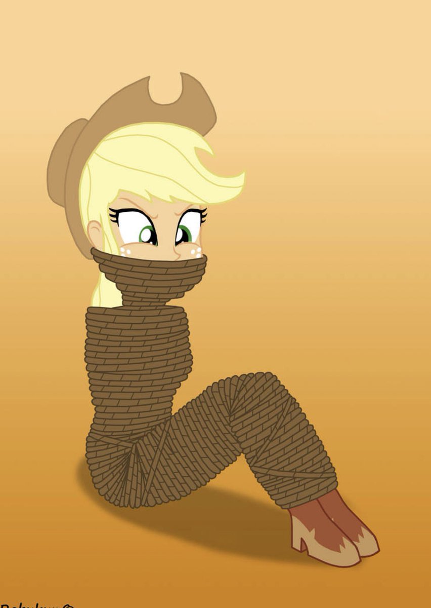 Apologies for Applejacks absence! She’s been a little… tied up lately!

(Artist: Robukun on Da)