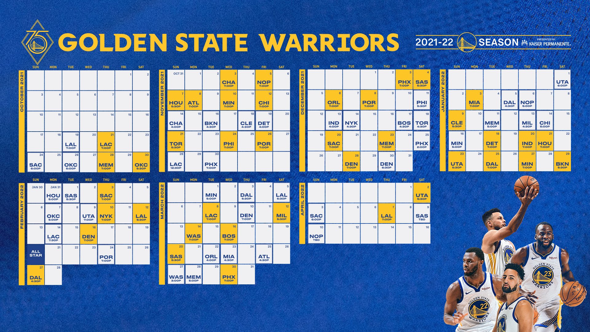 Warriors Announce Second Half of 2020-21 Season Schedule