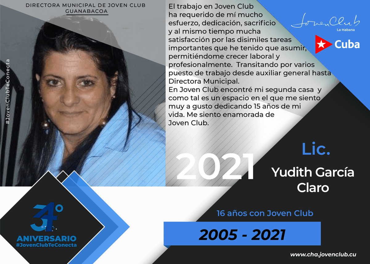 JovenClubHabana's tweet photo. #34Aniversario #JovenClubTeConecta #JovenClubLaHabana
Faltan 18 días para celebrar nuestro cumpleaños 🥳🤩😁
Seguimos compartiendo vivencias de nuestros colegas y dice Yudith , "en Joven Club encontré mi segunda casa..." descubra por qué? 🤔👇 https://t.co/nL6gSbWUVu