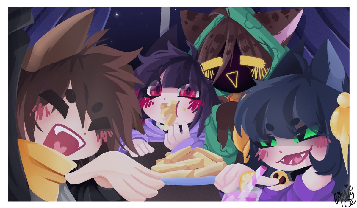grimoirekitty's tweet photo. look at em!!! a lil fry gathering…. 💖💖💖

a lil group pic with .@lts_Blues .@Cryptid_feline and .@TaokakaGuy https://t.co/IvptODHMnv
