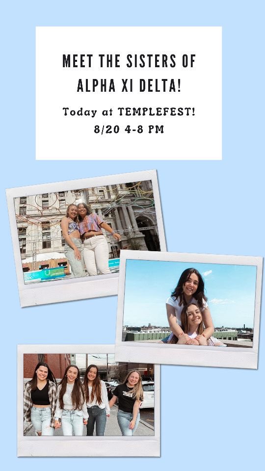 Temple fest is today! Come out from 4-8 pm to meet our xisters!! 💙💛