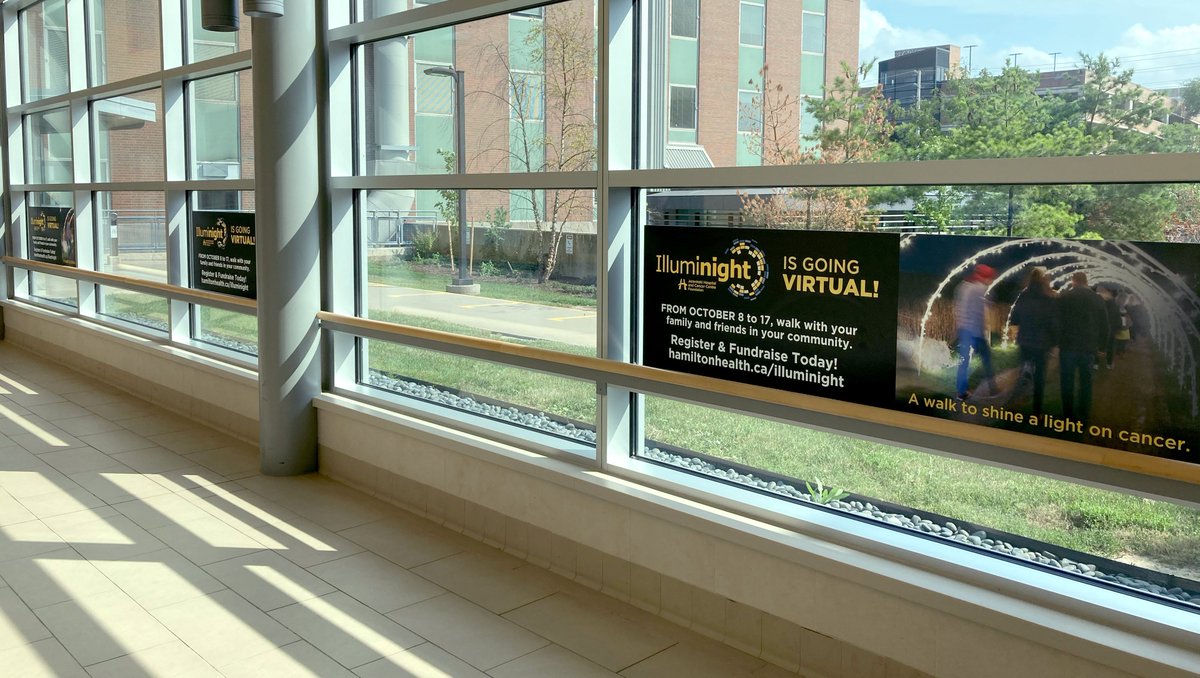 hamhealth's tweet photo. Preparations for Illuminight have begun as we approach October 8. 🔦🌙 

Our team has been hard at work installing new window graphics at Juravinski Hospital and Cancer Centre.

Register today to find out more.

Haven't registered for #illuminight? 👉 https://t.co/xIjQV2toWz https://t.co/PCgCUPdWbf