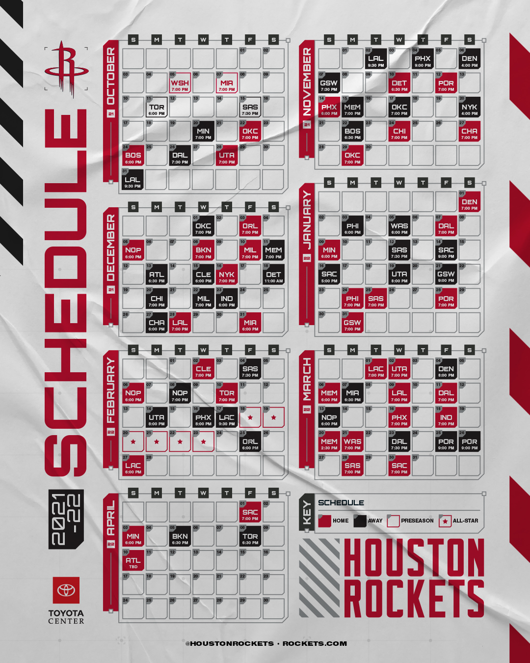 Houston Rockets Schedule 2022 Houston Rockets On Twitter: "Sync Our 2021-2022 Regular Season Schedule To  Your Calendar! 🗓 Https://T.co/65I7Qn8Ycr Https://T.co/Ee22A1Gzw4" / Twitter